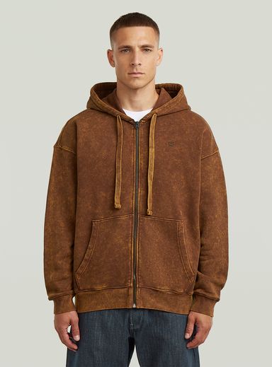 Washed Loose Full Zip Hoodie